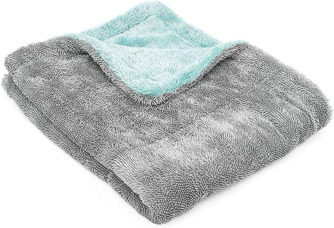 The Rag Company, the Liquid8R, Absorbent 70/30 Blend Microfiber Drying Towel for Cars, Trucks, and Suvs, Safe for Detailing, Scratch-Free, Twist Loop, 1100 GSM, 25X36 Inches, Aqua Blue
