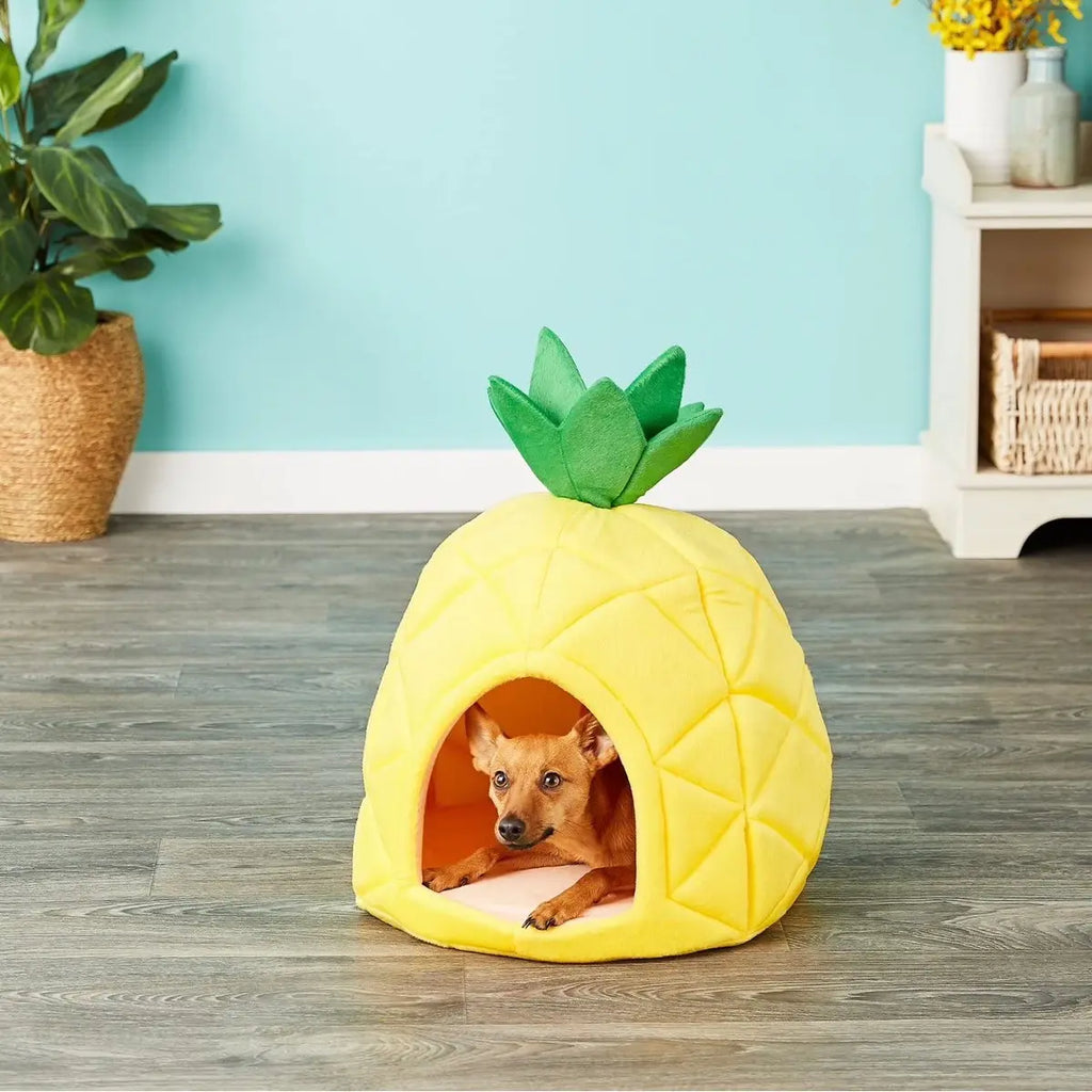 Elegant Pineapple-Inspired Pet Bed House for Cats and Dogs