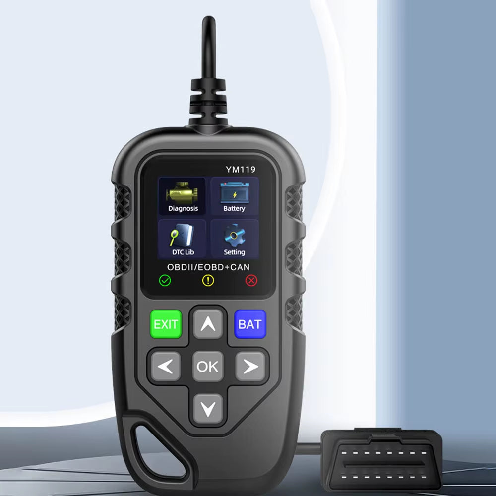 Multi-Language OBD2 Code Reader Work for All Cars YM119 Car Auto Diagnostic Tool Clear/Erase Codes OBDII Scanner