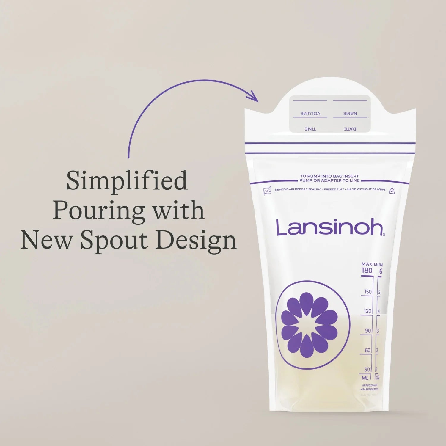 Lansinoh Breastmilk Storage Bags, Fast Freeze and Thaw, 50 Count, Baby Essentials, 6Oz