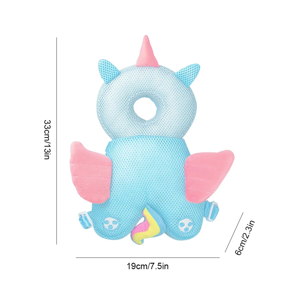 Cute Cartoon Baby Head Protector Backpack Pillow - Soft Cotton Cushion for Safe Crawling and Walking
