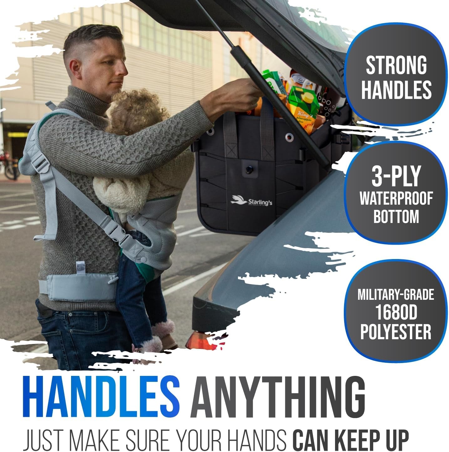 Ultimate Car Trunk Organizer – Large Collapsible Storage Box with Adjustable Compartments – Heavy-Duty, Waterproof, Non-Slip Cargo Organizer for SUV, Truck & Car – Perfect for Groceries & Tools