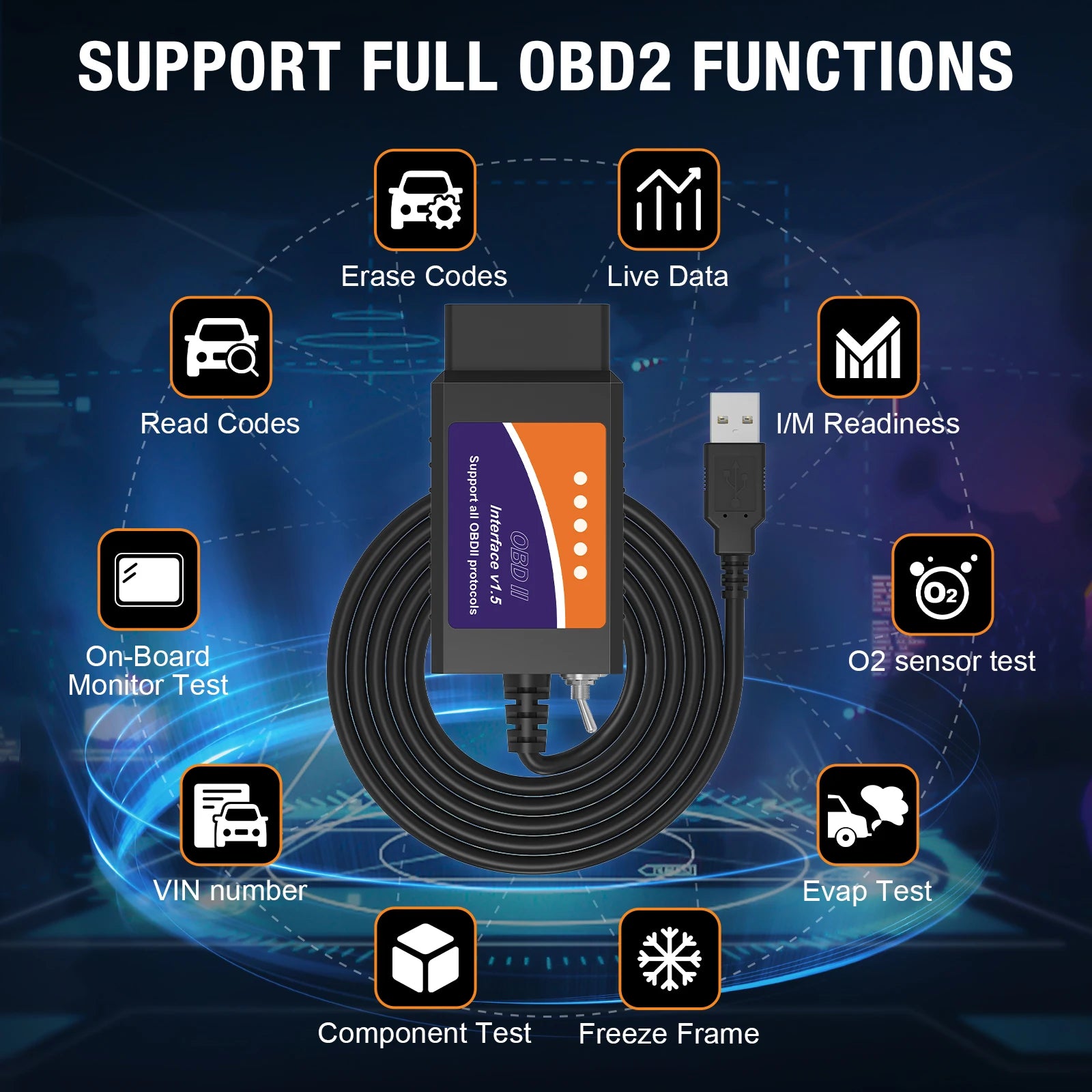 Forscan ELM 327 OBD2 Diagnostic Scanner USB V1.5 HS/MS CAN Switch for Ford Vehicles Coding Code Reader Free Shipping