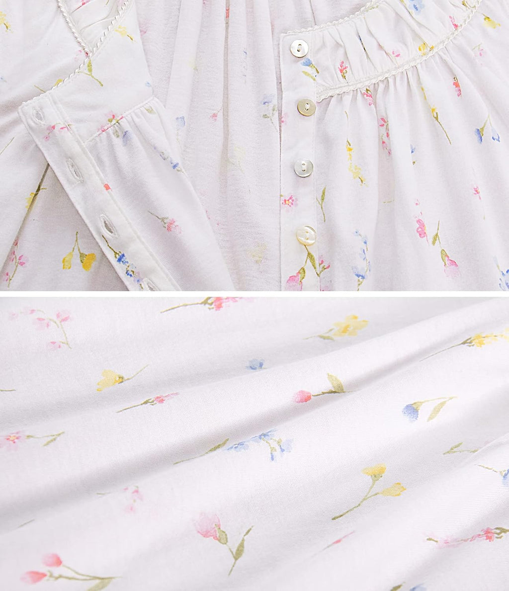 IZZY + TOBY 100% Cotton Nightgowns for Women Soft Ladies Gowns Sleepwear Long Sleeveless Nightgown