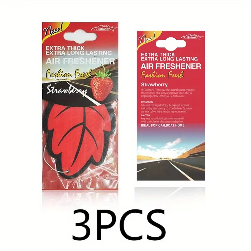 Natural Scented Tea Paper Car Air Freshener - Vanilla Perfume Hanging Leaf Shape Interior Accessory (3-60 Pieces)