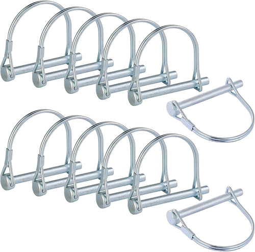 12-Pack Heavy-Duty 1/4 Inch Wire Lock Pins for Safety Coupler Pin Shaft Locking