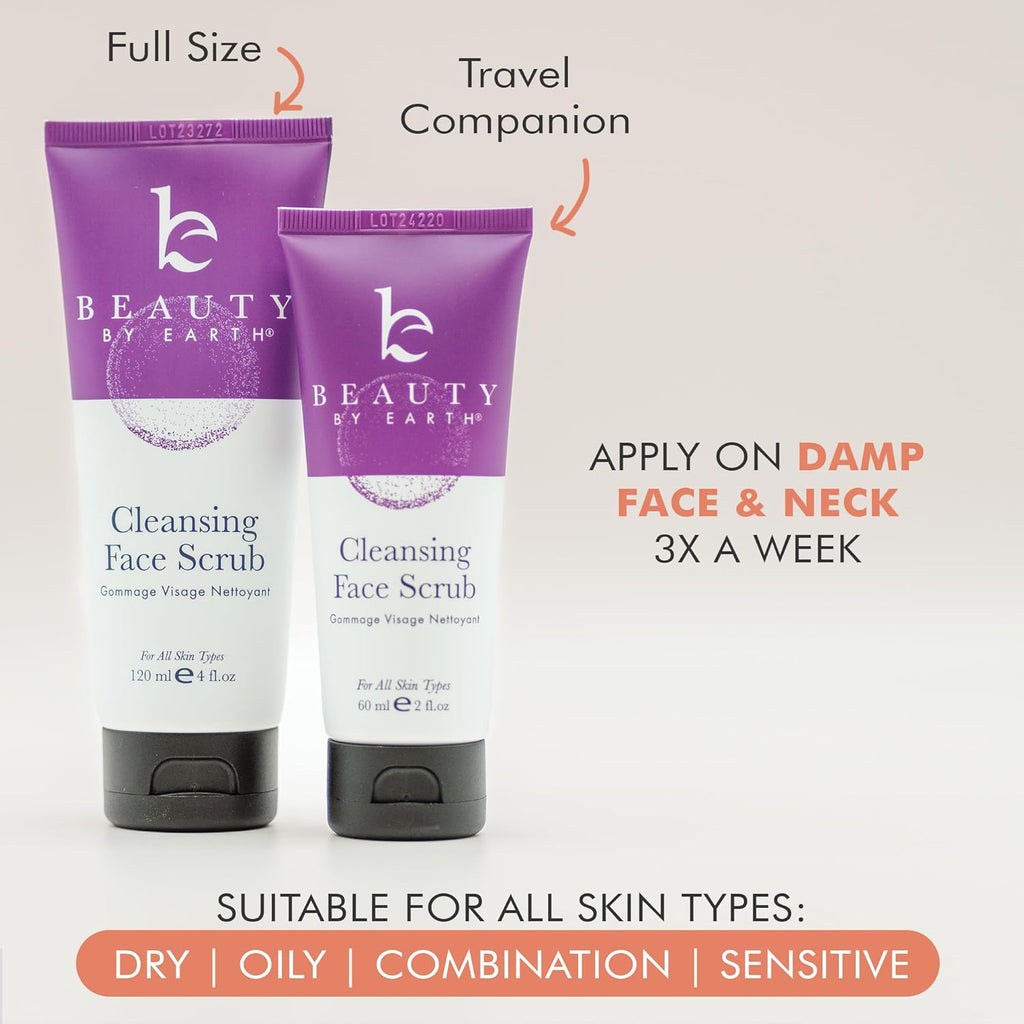 Gentle Exfoliating Face Scrub & Wash - Natural & Organic Cleansing Formula