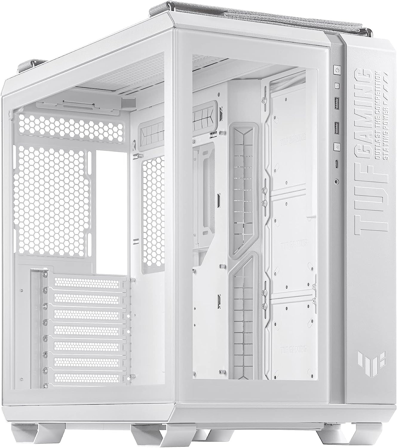 ASUS TUF Gaming GT501 Mid-Tower Gaming Case, EATX Support, Pre-Installed 4 Case Fans, USB 3.0 Front Panel, Smoked Tempered Glass, Steel Construction, 2 Year Warranty