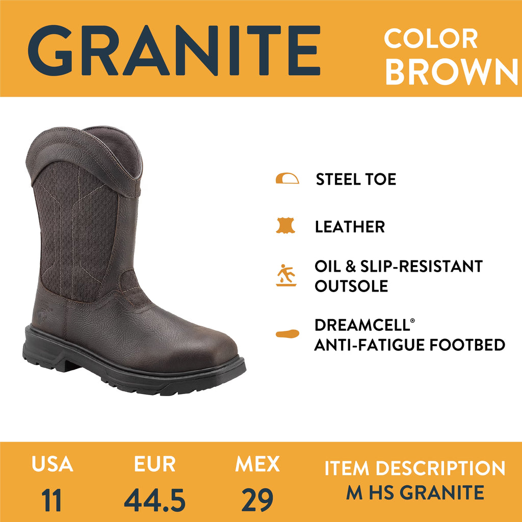 Men'S Granite Pull on Steel Toe Work Boots