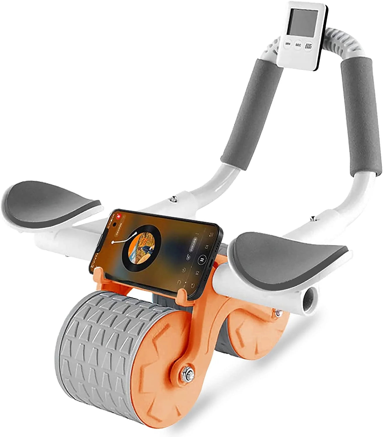 2025 Automatic Rebound Abdominal Roller with Timer and Elbow Support - Core Exercise Equipment