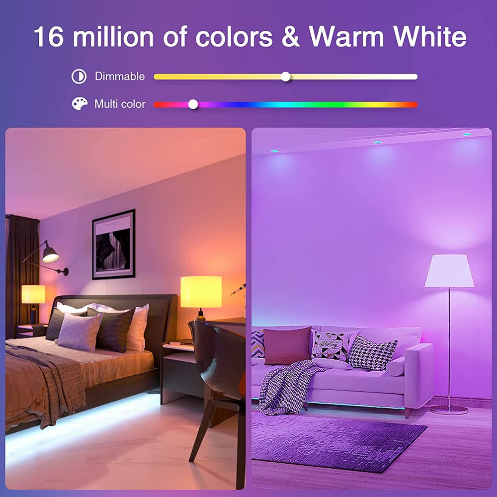Smart WiFi Zigbee Dimmable LED Light Bulb E27 E14 GU10 RGBCW 2700-6500K Compatible with Ewelink APP, Alexa, Google Home, and Yandex