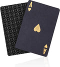 ACELION Waterproof Plastic Playing Cards - Black Diamond Deck for Poker and Gifts