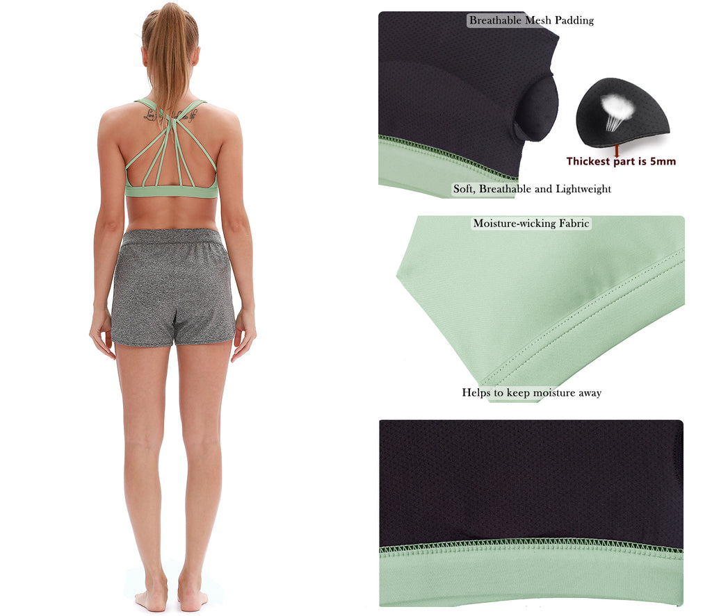 Brasier Deportivo Acolchado Con Tirantes Tops De Yoga Ropa Deportiva Ropa De Entrenamiento Para Mujer