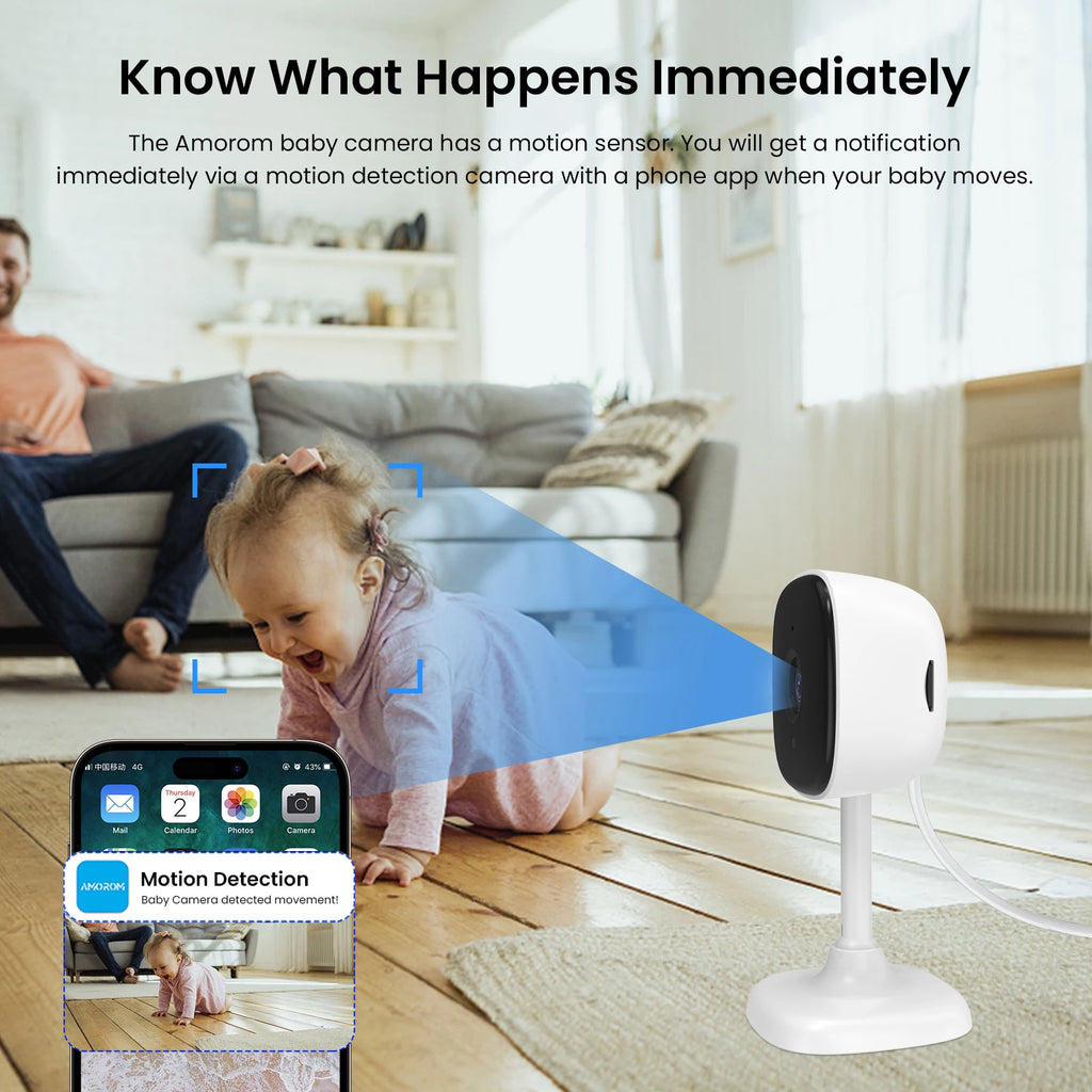1080P HD Tuya Wifi IP Camera Indoor Pet Baby Monitor Night Vision Ai Detection P2P Surveillance Cameras with Alexa & Google Home