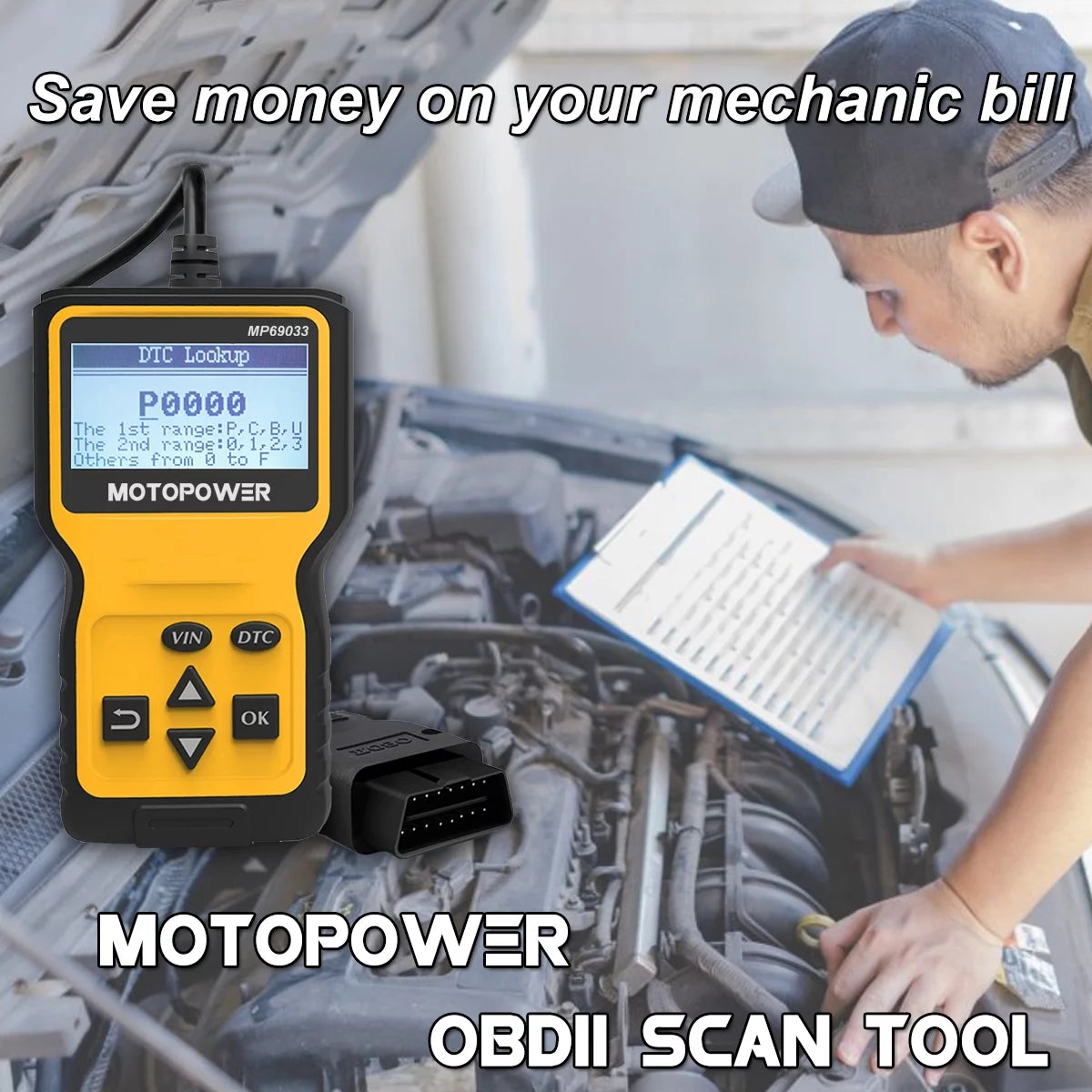 MOTOPOWER Car OBD2 Code Reader OBD2 Scanner Engine Fault Code Reader Car Diagnostic Scan Tool