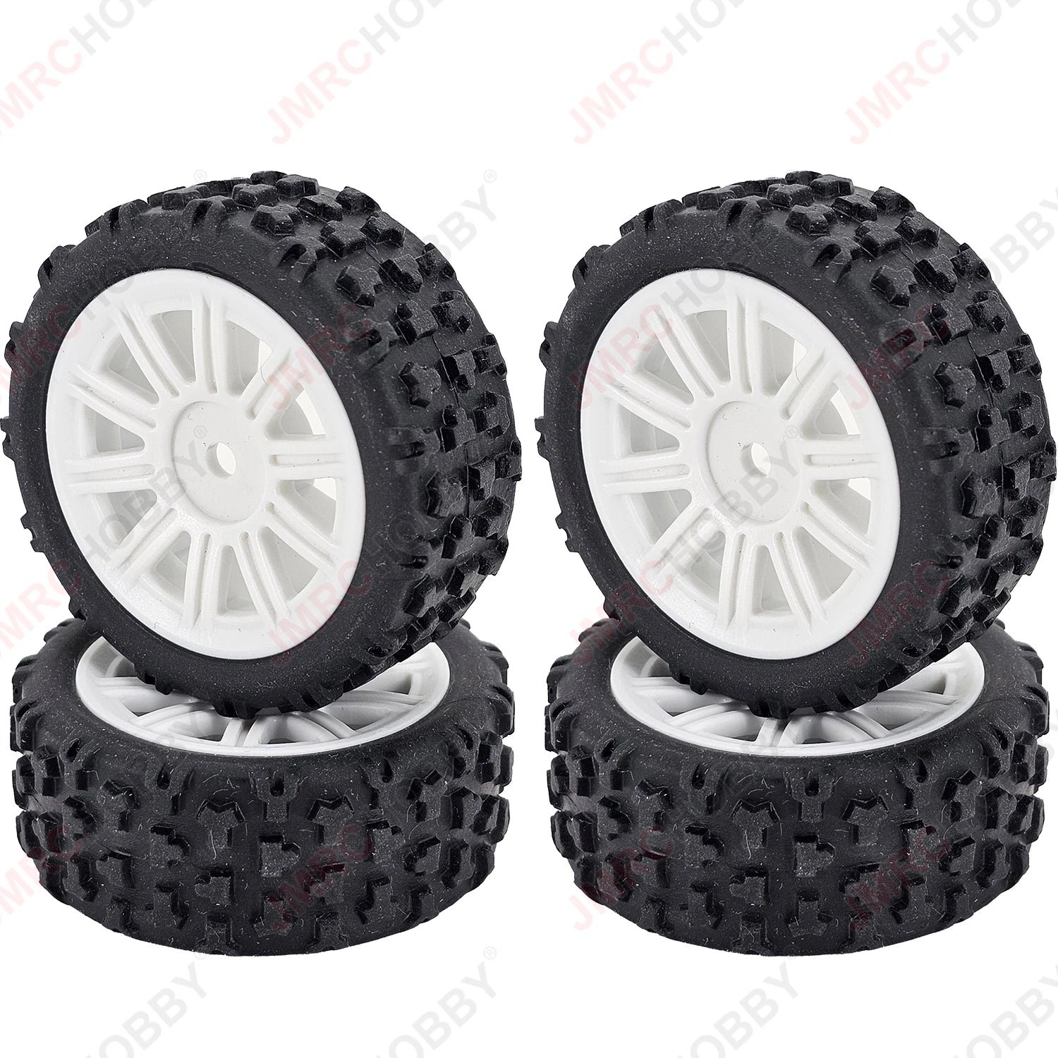 MJX Hyper Go 14301/14302/14303 RC Car Accessories - Rubber TPR Glued Road Wheels with Sponge for 1/14 Scale Drift Performance