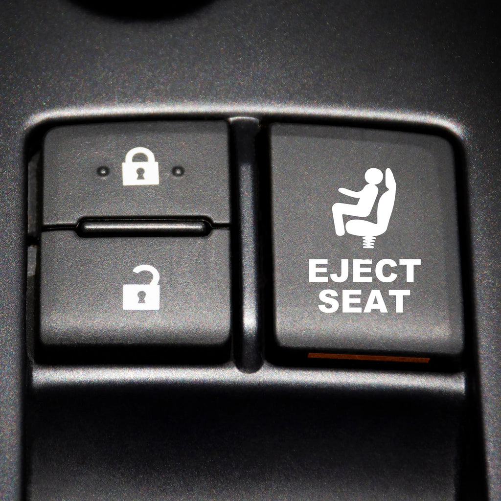 Eject Seat Decal for Car Button, Funny Car Accessories (2 Pack)