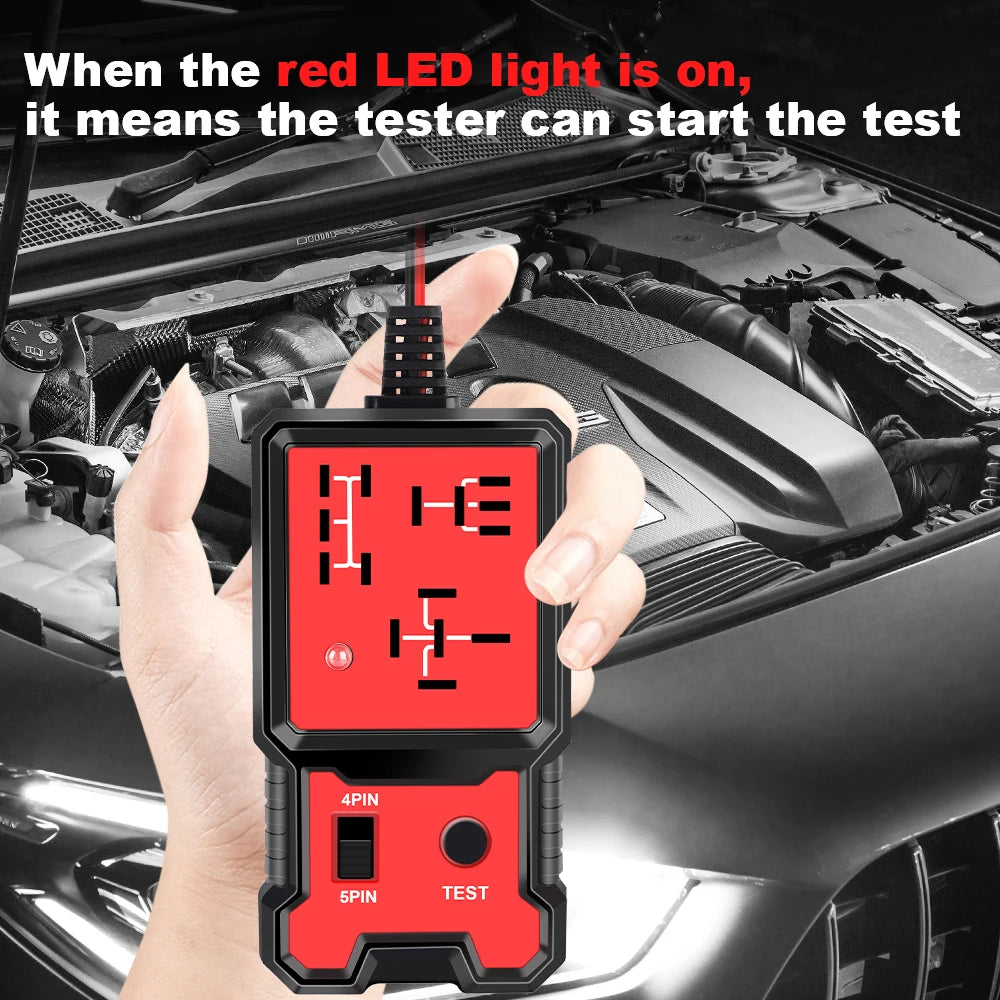 Universal 12V LED Battery Voltage Tester and Relay Checker for Automotive Use
