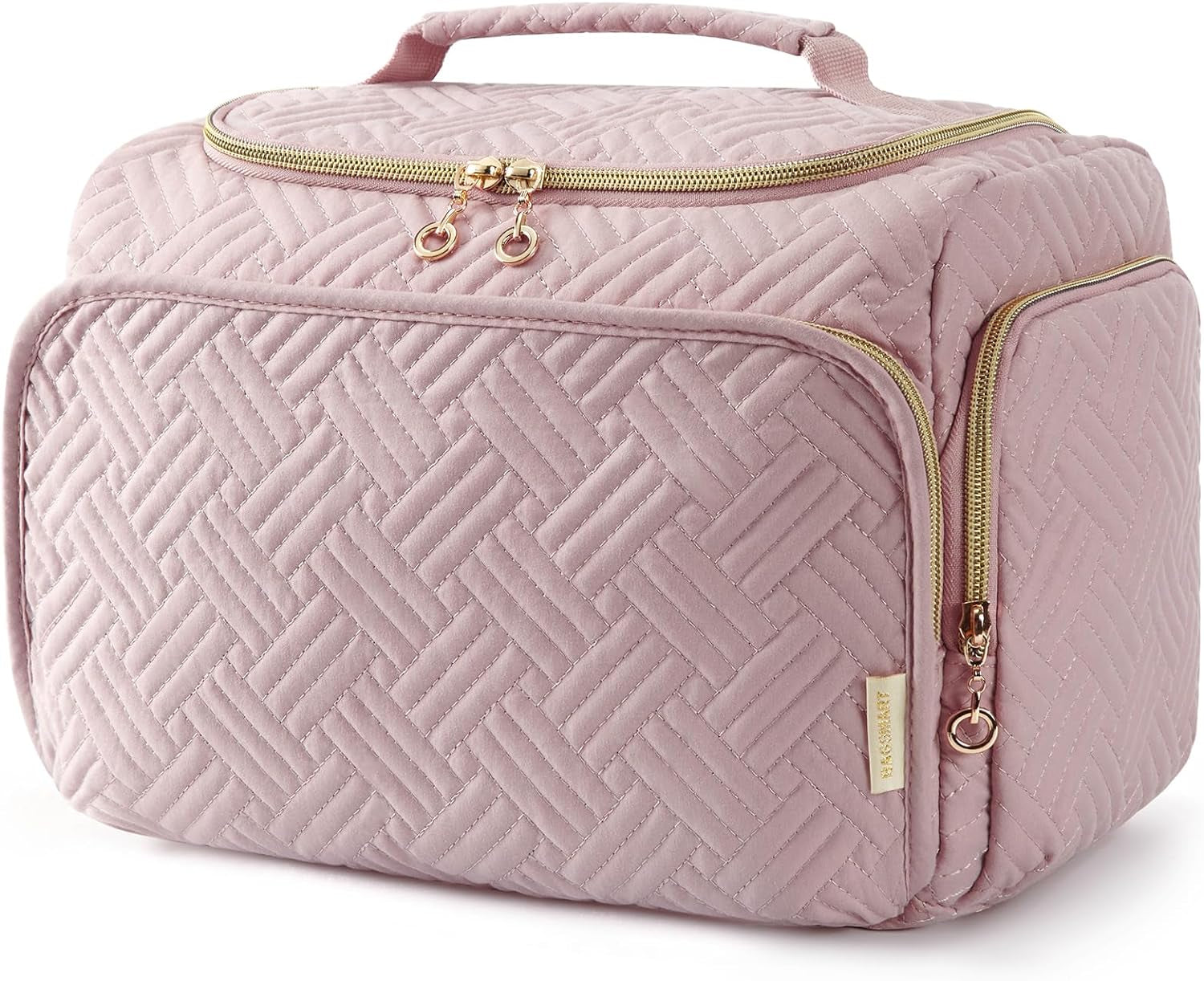 BAGSMART Travel Toiletry Bag for Women, Cosmetic Bag Makeup Bag Organizer with Handle, Travel Bag for Toiletries, Travel Accessories, Full Sized Container