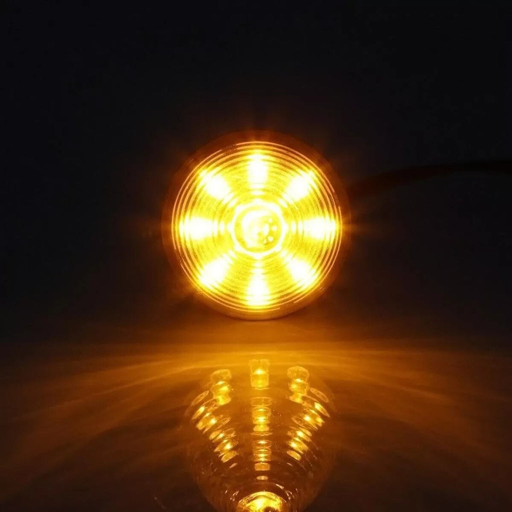 10-Pack 2-Inch Amber 9-LED Side Marker Lights, Round Beehive Design