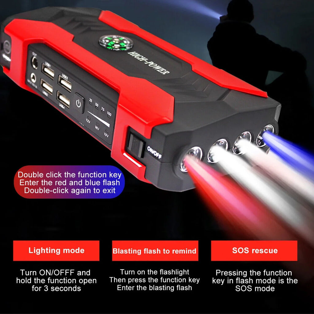 Lierhyt LED Flashlight 99800 Mah 12 V Car Jump Starter