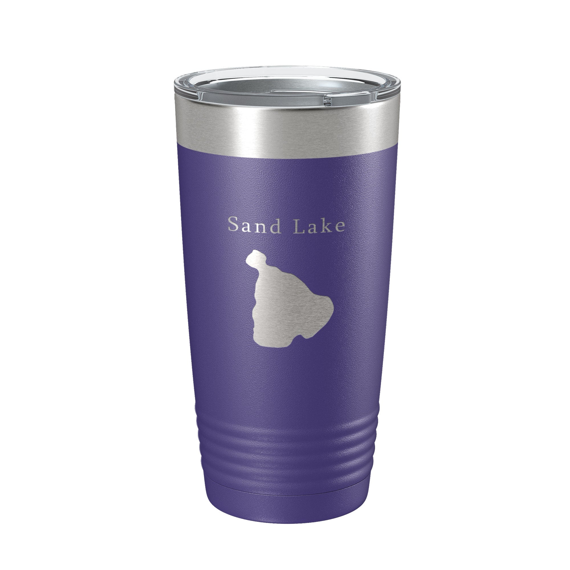 Sand Lake Map Tumbler Travel Mug Insulated Laser Engraved Coffee Cup Michigan 20 oz