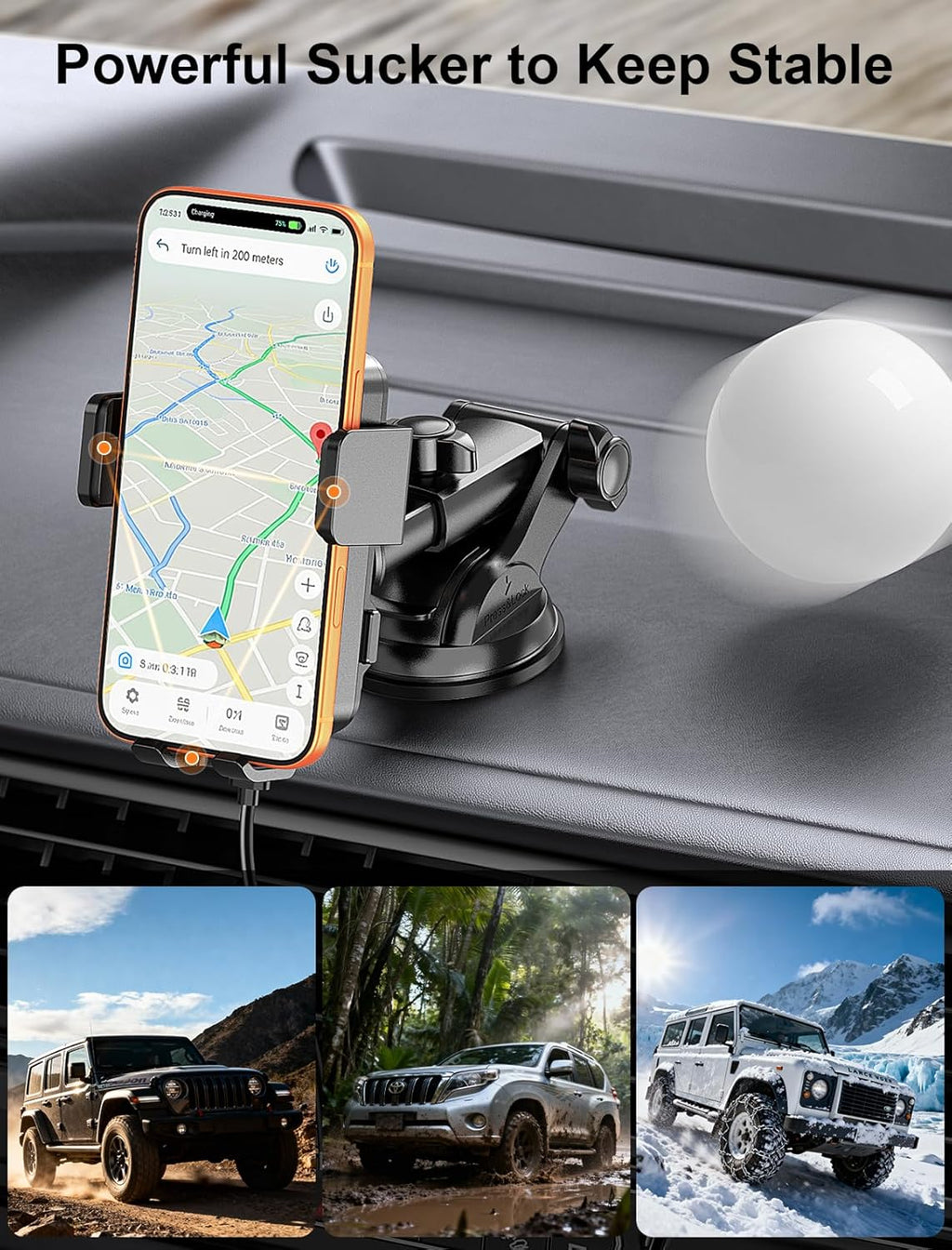 MOKPR Wireless Car Charger, Auto Clamping Car Charger Dash Windshield Air Vent Phone Holder Compatible with Iphone 17 16 15 14/13/13 Pro/12 Pro/12/11/X/8, Samsung S24/S23/S22