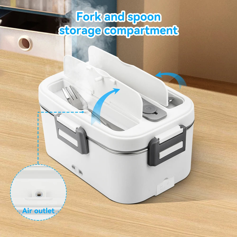 Portable Electric Lunch Box 80W - 1.8L Food Heater for Car, Truck, Home & Office - EU/US Plug
