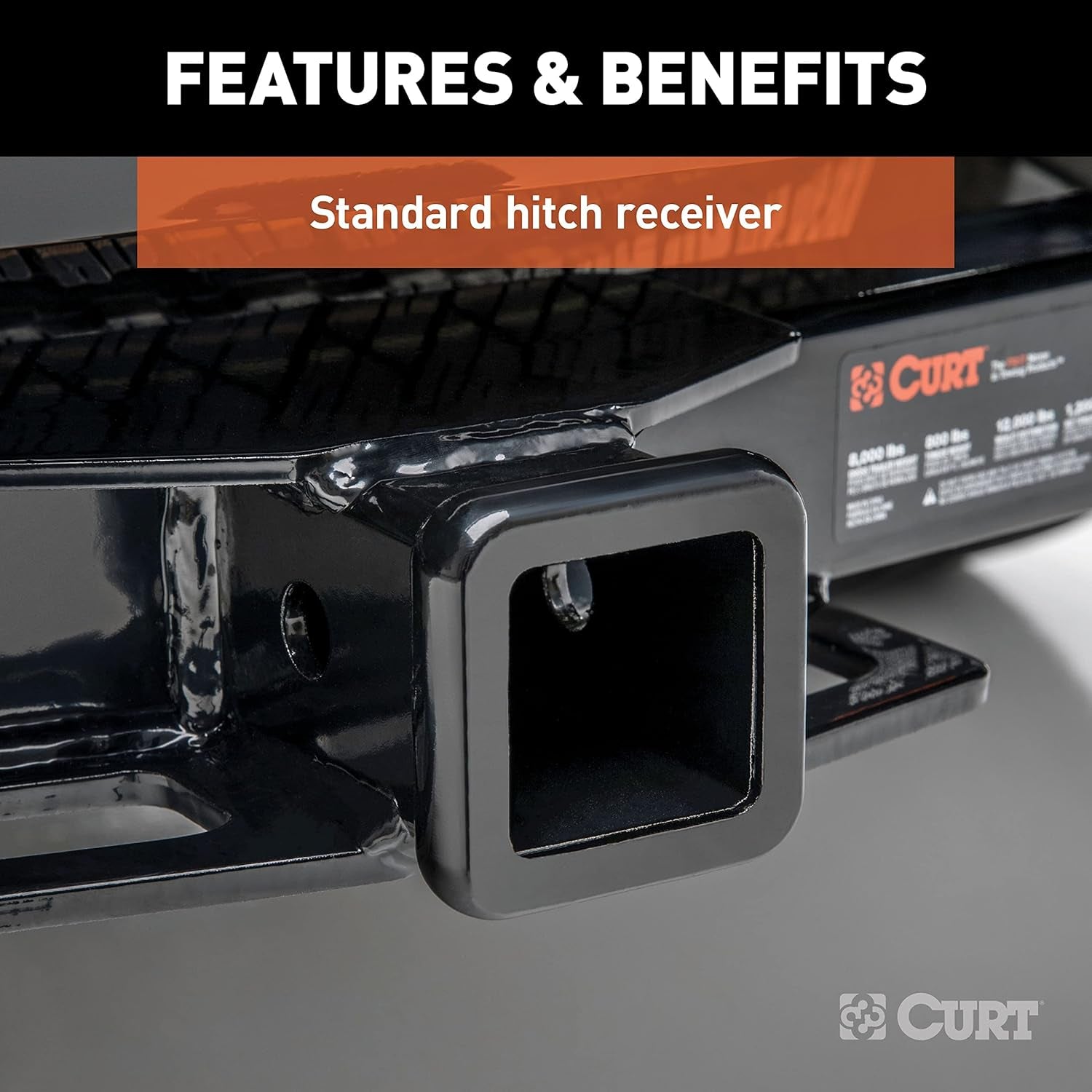 CURT 31033 2-Inch Front Receiver Hitch, Fits Select Dodge Durango, Jeep Grand Cherokee