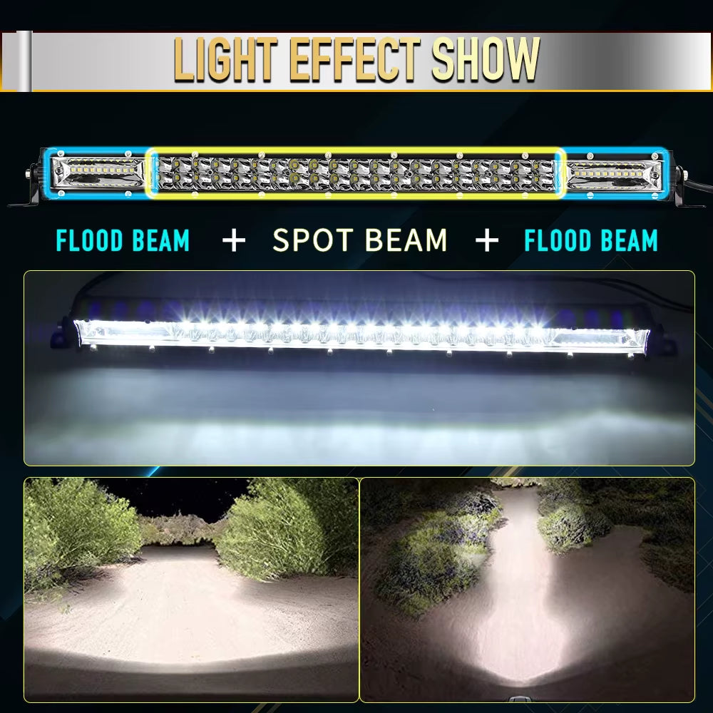 CO LIGHT Super Slim 12D 8" 20" 32" LED Bar Spot Flood Beam LED Light Bar for Tractor Boat Off-Road Use 4X4 Trucks SUV 12V 24V