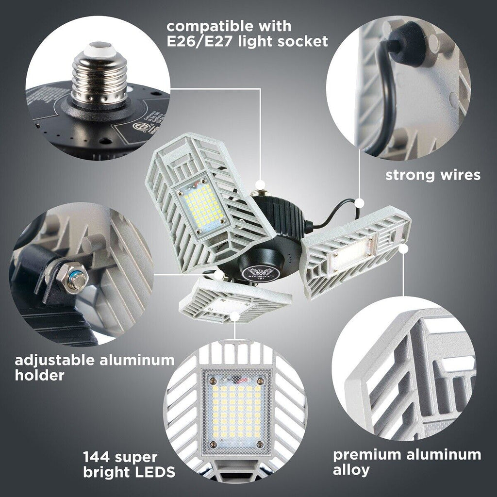 LED Adjustable Garage and Basement Lighting Solution