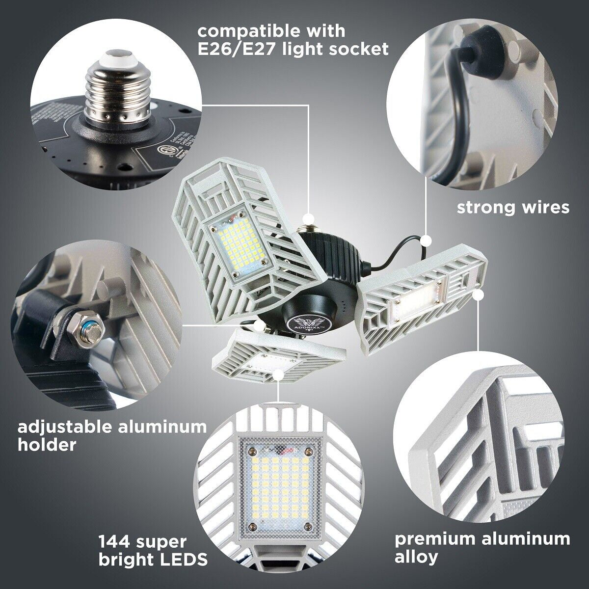 LED Adjustable Garage and Basement Lighting Solution