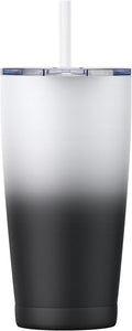 20Oz Insulated Stainless Steel Tumbler, Coffee Tumbler with Lid and Straw, Double Wall Vacuum Leak-Proof Travel Coffee Mug, Powder Coated Water Tumbler Cup for Hot and Cold Drinks (Day&Night,1)