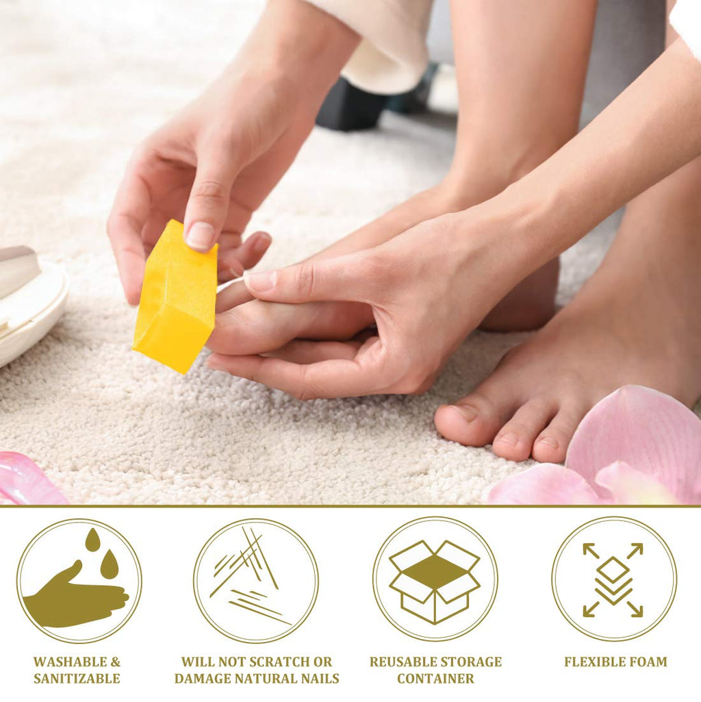Forpro Ultra Gold Buffing Block - 240 Grit, Four-Sided Nail Buffer for Manicure & Pedicure, 20-Count, 3.75" L x 1" W x 1" H