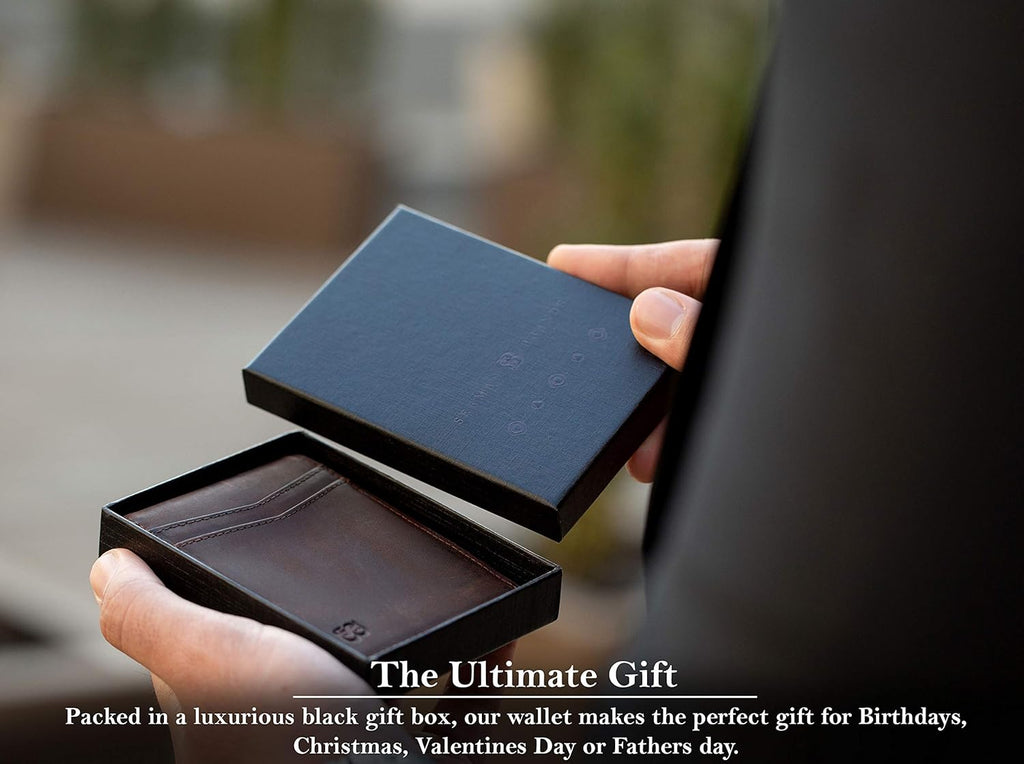 SERMAN BRANDS Money Clip Wallet - Mens Wallets Slim Front Pocket RFID Blocking Card Holder Minimalist Mini Bifold
