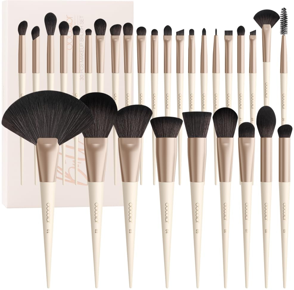 Docolor Makeup Brushes 19Pcs Makeup Brush Set Premium Gift Synthetic Powder Kabuki Foundation Contour Blush Concealer Eye Shadow Blending Liner Make up Brush Kit, Ancient Egyptian Series