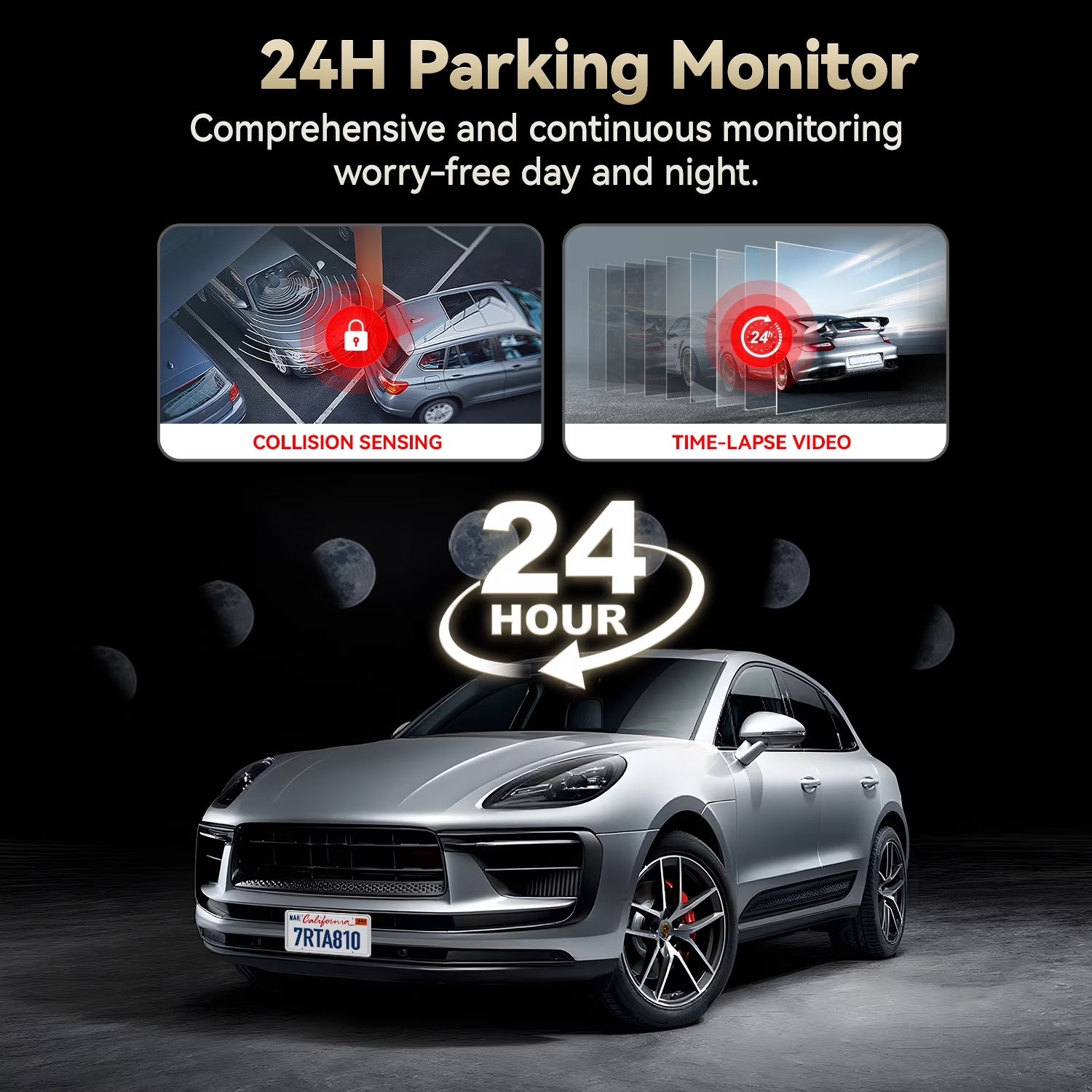 REDTIGER A8 Dash Cam Front and Rear, 4K Car Dash Camera with AI Driver Assistance, Built-In GPS, 3.18" IPS Touch Screen, Night Vision, 24H Parking Monitor, G-Sensor, Includes 64GB Card