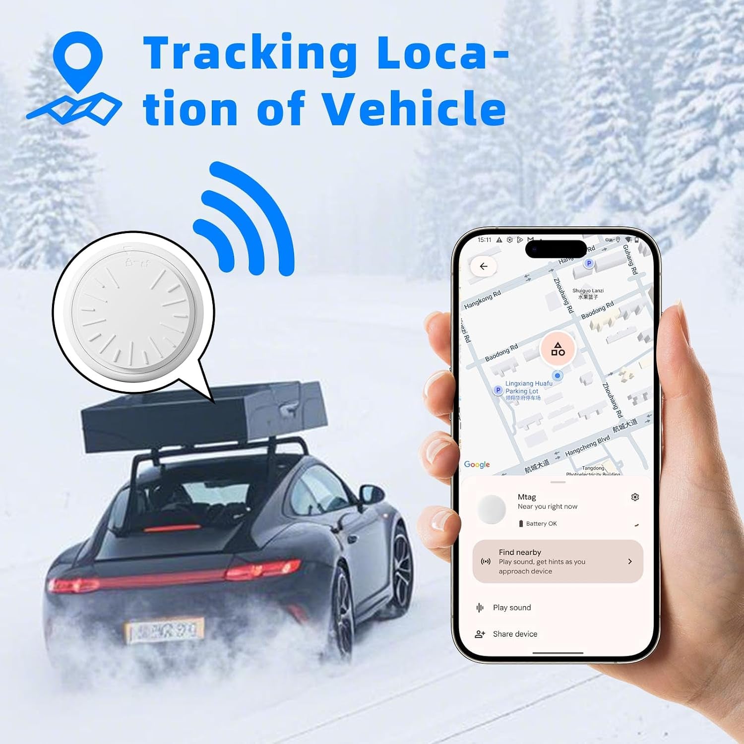 GPS Tracker for Vehicles - Hidden Tracking Devices for Cars, GPS Tracker No Monthly Fee, Car Tracker Device with Real-Time Location, Compact Tracker Device, Work with Ios and Android 2 Pack