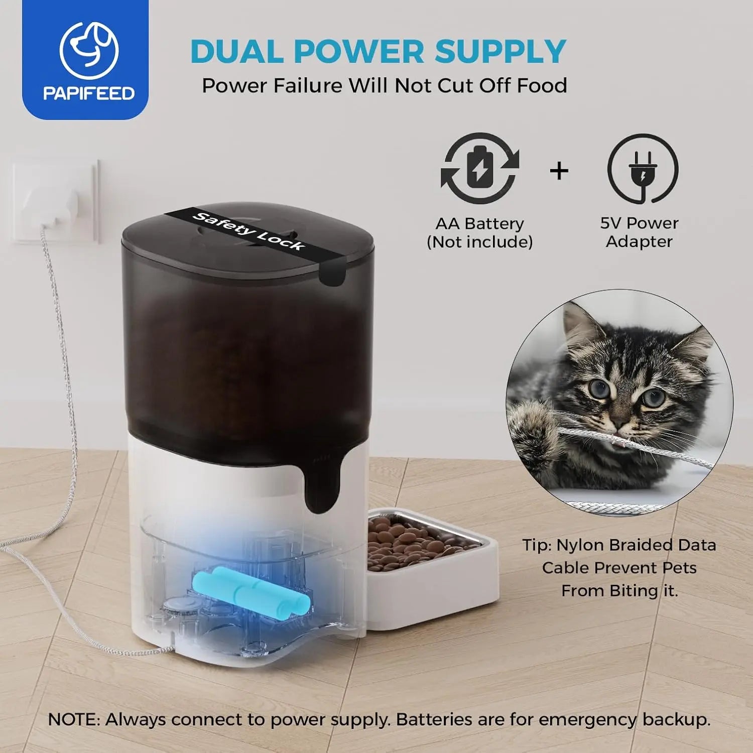5G WiFi Automatic Cat Feeder: Smart Pet Food Dispenser with Slow Feeding Mode, Detachable Design for Easy Cleaning, Compatible with Alexa, Adjustable for 1-30 Meals per Day (6L/25 Cup Capacity)