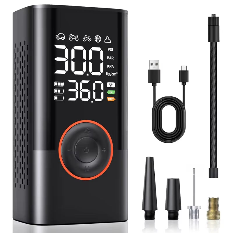 Portable Wireless Car Air Compressor - Electric Tire Inflator for Motorcycles, Bicycles, Boats, and More!