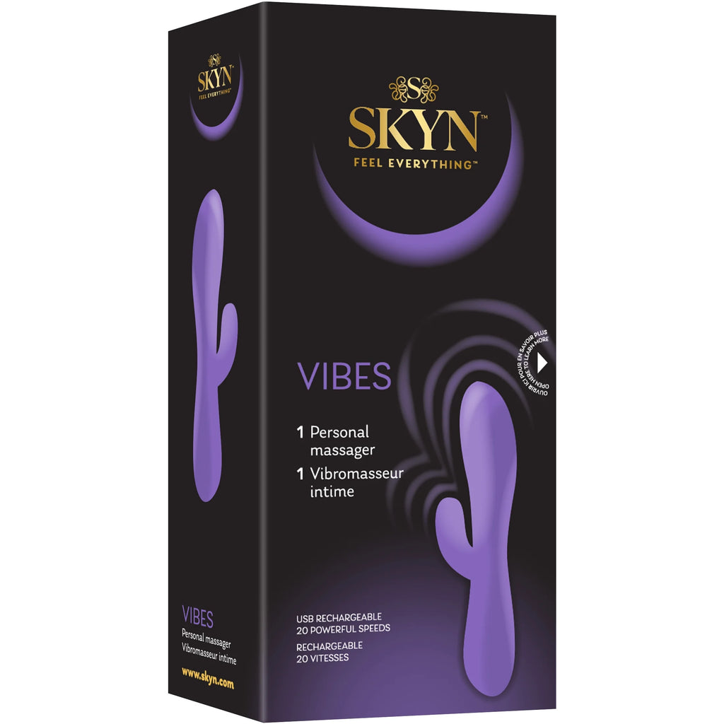 SKYN Vibes Personal Massage Wand Vibrator, 20 Speeds, Purple, 1 Count