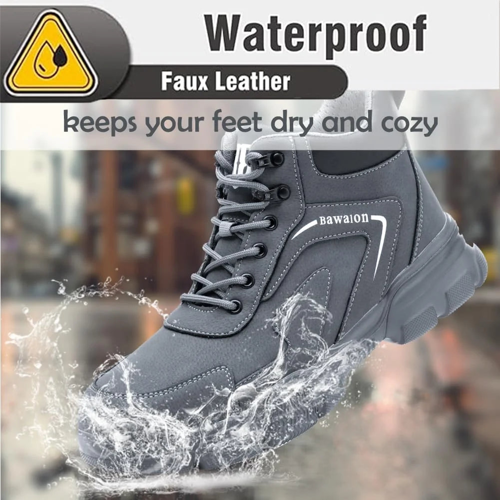Waterproof Steel Toe Work Boots for Men Women Non-Slip Industrial Construction Safety Shoes