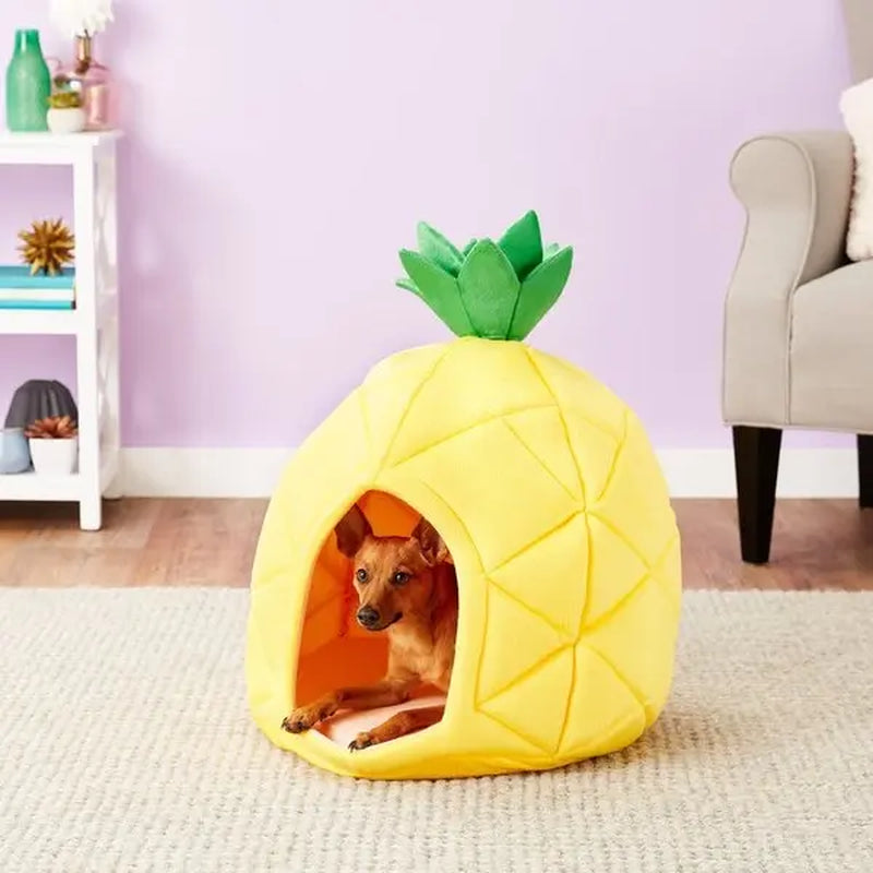 Elegant Pineapple-Inspired Pet Bed House for Cats and Dogs