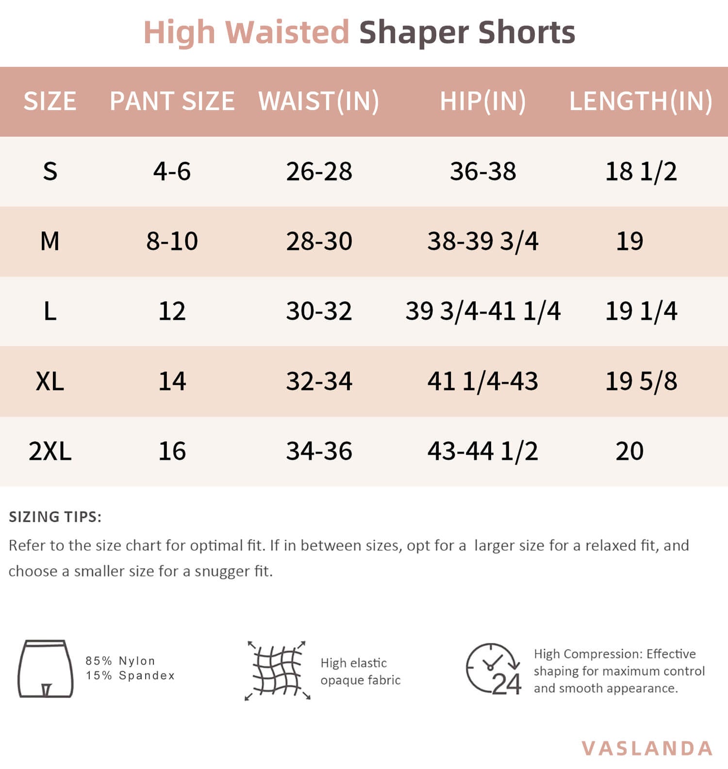 Vaslanda Shapewear Tummy Control Underwear Body Shaper for Women High-Waisted Thigh Slimming Butt Lifting Panties
