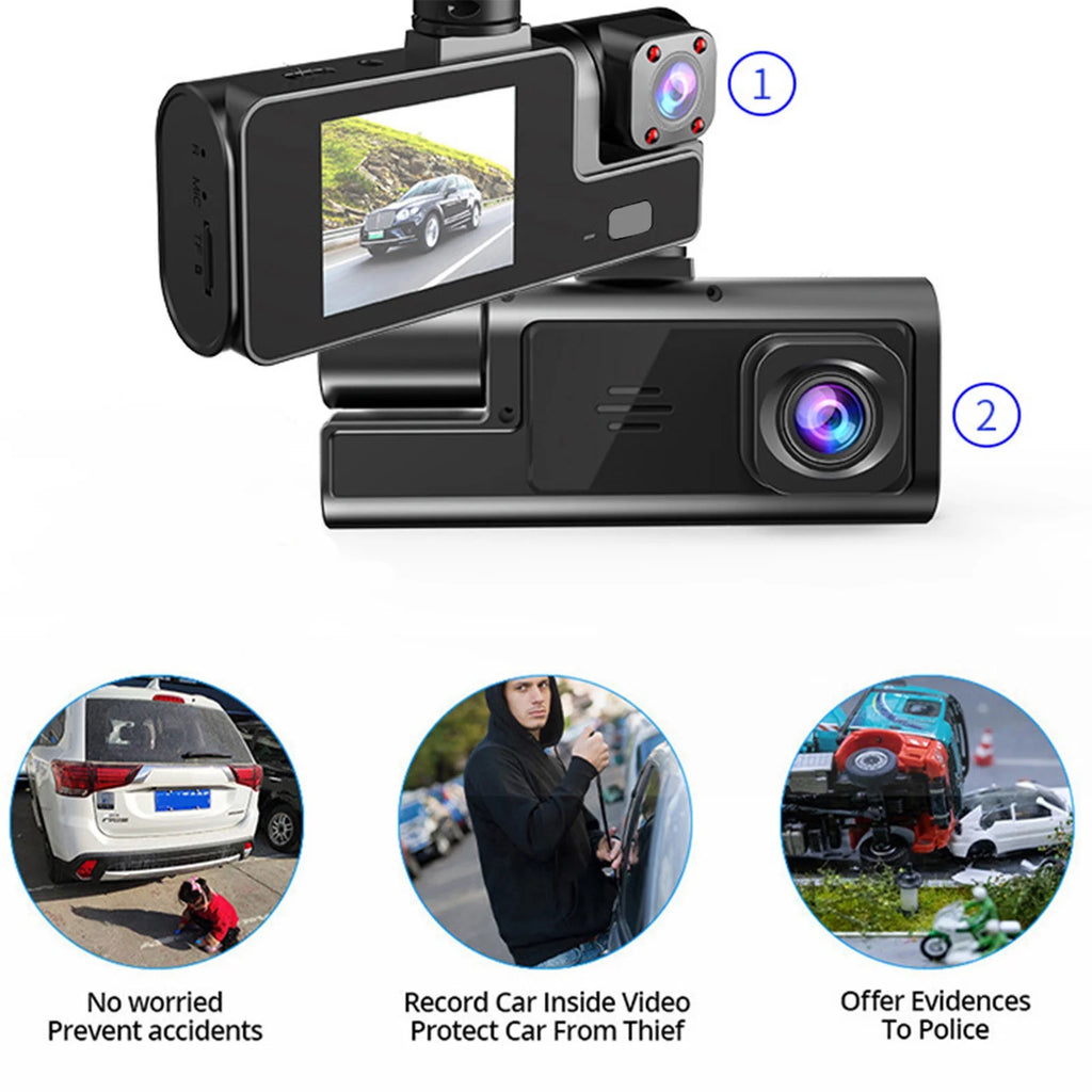 Cvlncycling Dash Cam Built-In Wifi GPS Front 2K and Rear 1080P Dash Camera for Cars,155° Wide Angle Dashboard Camera Recorder
