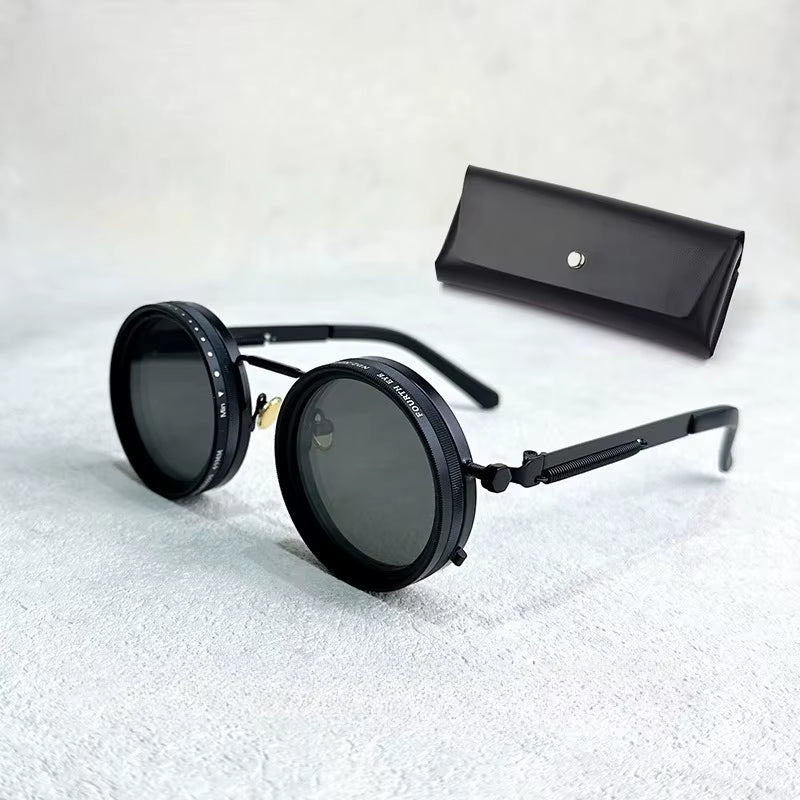 Handmade ND Adjustable Sunglasses 1~9 Manual Dimming Glasses Fishing Filter Shades UV400 Vintage Steampunk Polarized Sun Glasses