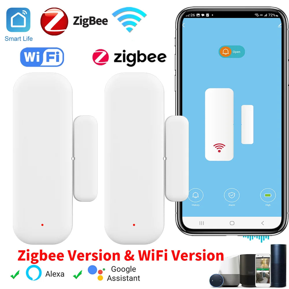 Tuya Wifi Zigbee Door Sensor Window Sensor Contact Sensor for Smart Home Smart Life APP Remote Control for Yandex Alexa