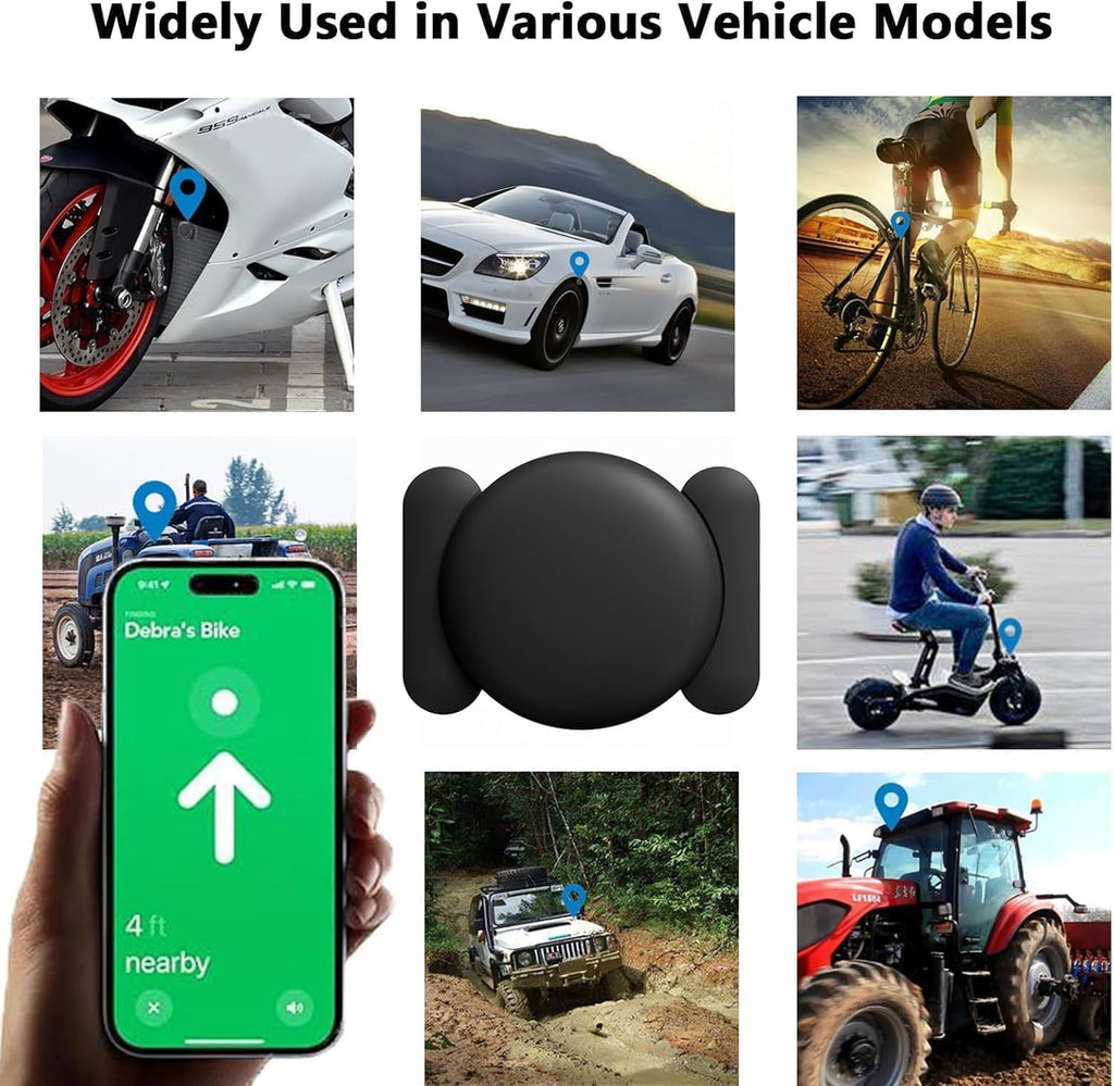 Tracker Device for Vehicles,Mini Hidden Car Tracker with Magnetic Case,No Monthly Fee Tracker,Car Locator Work with Apple Find My(Ios Only) (Black,2Pcs)