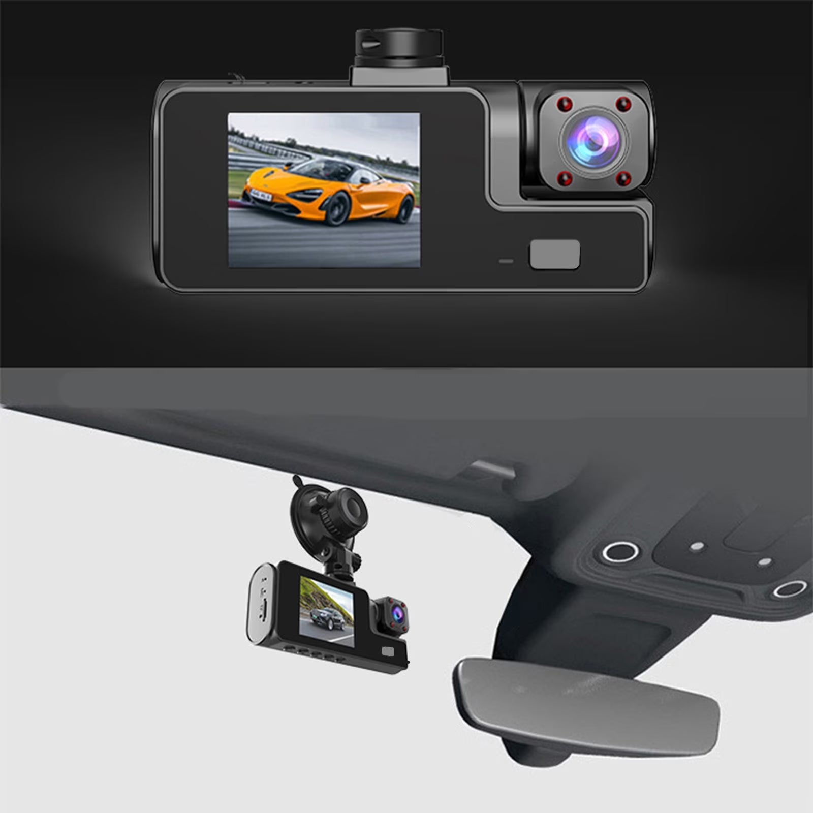 Cvlncycling Dash Cam Built-In Wifi GPS Front 2K and Rear 1080P Dash Camera for Cars,155° Wide Angle Dashboard Camera Recorder
