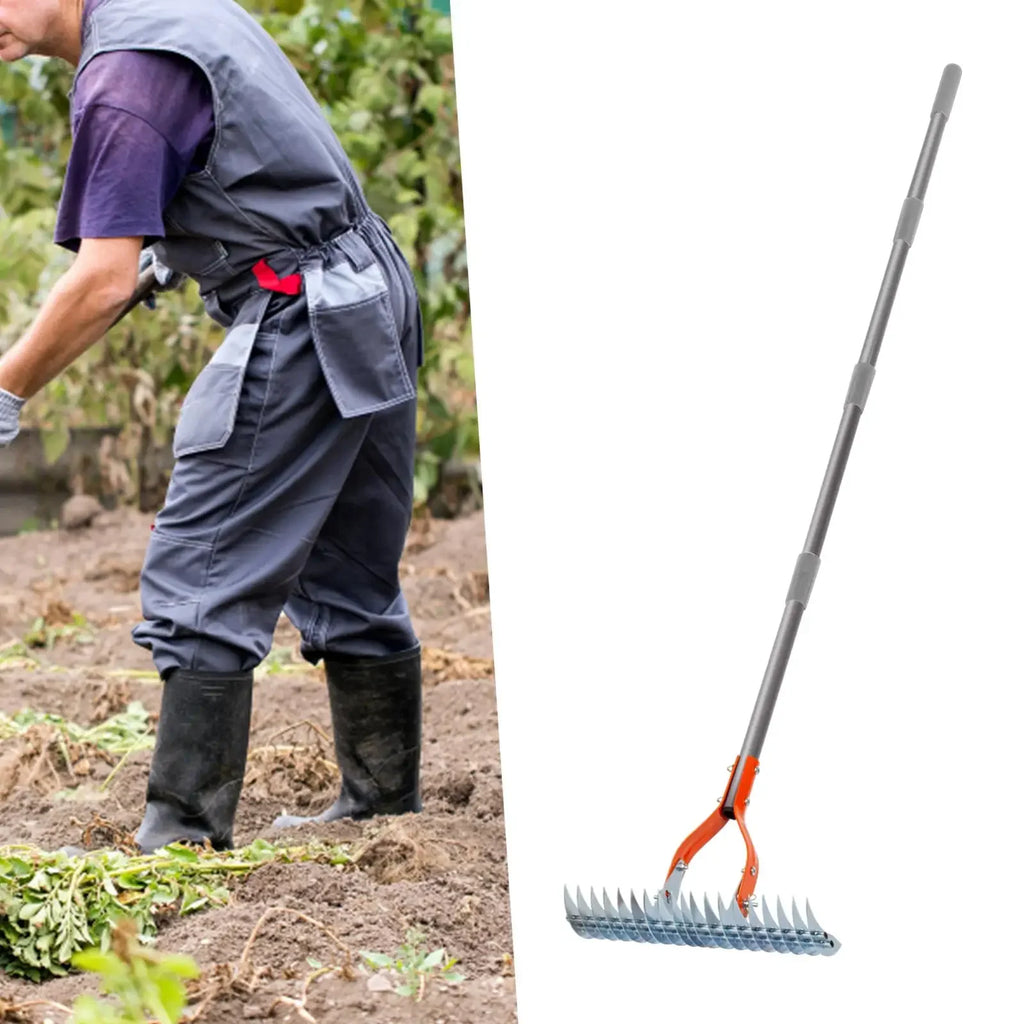 Versatile Grass Grooming Rake Lawn Thatching Rake Robust Dethatcher Rake for Cleaning Dead Grass, Yard Garden Durable Soil Rake
